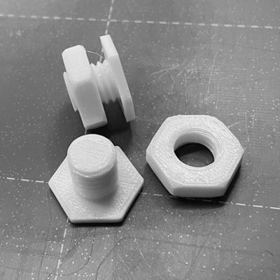 M10 Nuts and bolts printed on PrusaB in PET-G